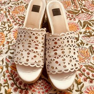 White House Black Market-white Slide Sandals